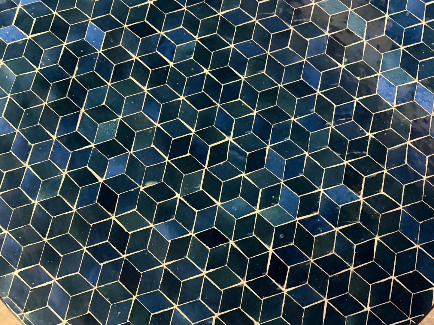 Prachtige Blauwe Mozaïek tafel